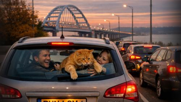 Крымский мост не справился с количеством уезжающих