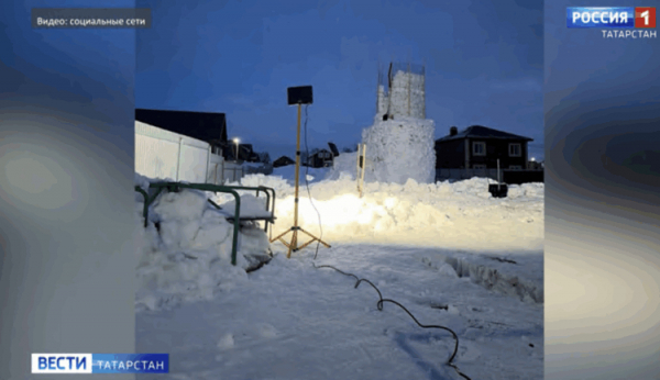 Казань готовится к рекорду России по высоте снежной скульптуры