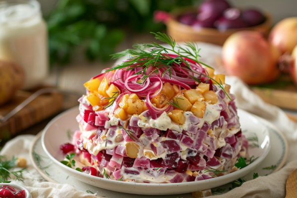 Беру свеклу и кусочек курицы &mdash; салат &laquo;Любовные грезы&raquo;: фантастическое сочетание, на замену шубе