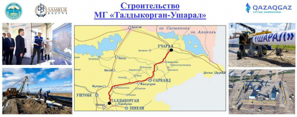 С опережением сроков построена линейная часть газопровода Талдыкорган – Ушарал