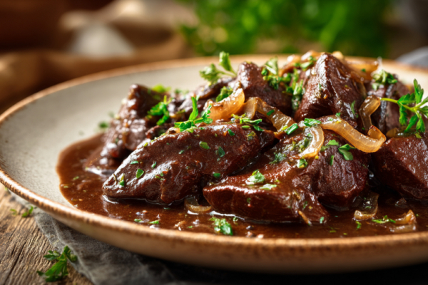 Тушеная говяжья печень: нежная и сочная за 30 минут