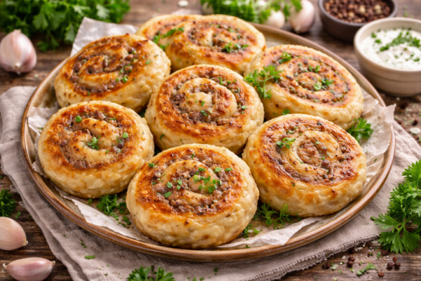 Хватит мучиться с пирожками и беляшами: сочные улитки с мясом на сковороде &mdash; семья сядет и подсядет