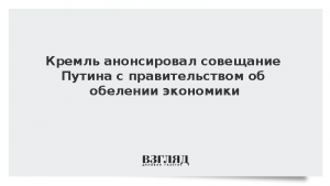 Кремль анонсировал совещание Путина с правительством об обелении экономики