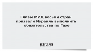 Главы МИД восьми стран призвали Израиль выполнить обязательства по Газе