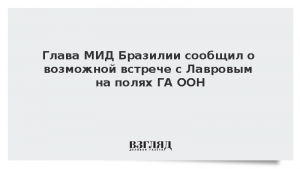 Глава МИД Бразилии сообщил о возможной встрече с Лавровым на полях ГА ООН