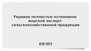 Украина полностью остановила морской экспорт сельскохозяйственной продукции