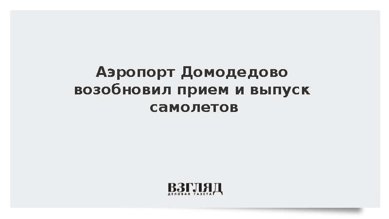 Аэропорт Домодедово возобновил прием и выпуск самолетов