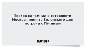 Песков напомнил о готовности Москвы принять Зеленского для встречи с Путиным