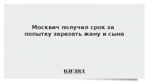 Москвич получил срок за попытку зарезать жену и сына