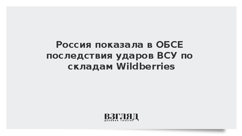 Россия показала в ОБСЕ последствия ударов ВСУ по складам Wildberries