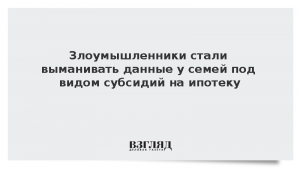 Злоумышленники стали выманивать данные у семей под видом субсидий на ипотеку