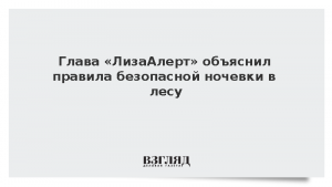 Глава «ЛизаАлерт» объяснил правила безопасной ночевки в лесу