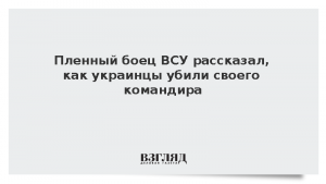 Пленный боец ВСУ рассказал, как украинцы убили своего командира