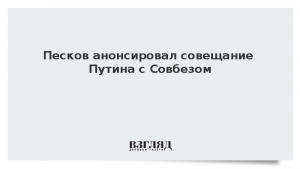 Песков анонсировал совещание Путина с Совбезом
