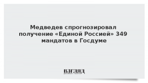Медведев спрогнозировал получение «Единой Россией» 349 мандатов в Госдуме