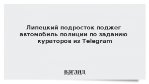 Липецкий подросток поджег автомобиль полиции по заданию кураторов из Telegram