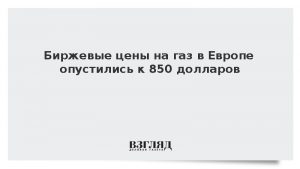 Биржевые цены на газ в Европе опустились к 850 долларам