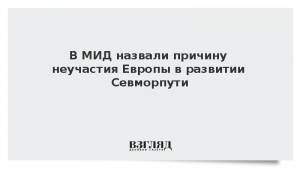 В МИД назвали причину неучастия Европы в развитии Севморпути