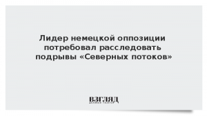 Лидер немецкой оппозиции потребовал расследовать подрывы «Северных потоков»