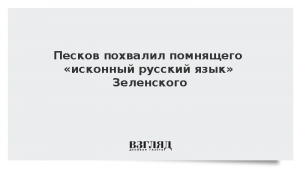 Песков похвалил помнящего «исконный русский язык» Зеленского