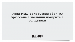 Глава МИД Белоруссии обвинил Брюссель в желании поиграть в солдатики