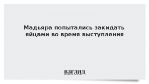 Мадьяра попытались закидать яйцами во время выступления