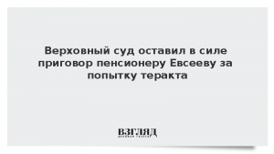 Верховный суд оставил в силе приговор пенсионеру Евсееву за попытку теракта