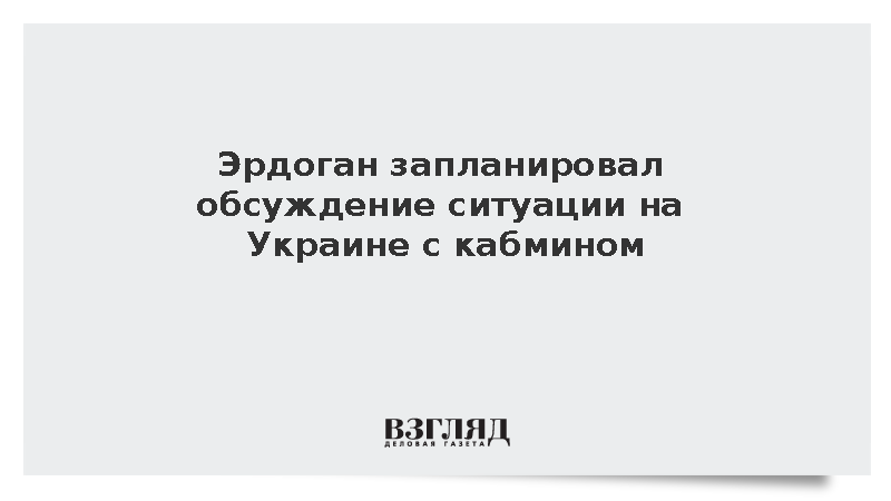 Эрдоган запланировал обсуждение ситуации на Украине с кабмином
