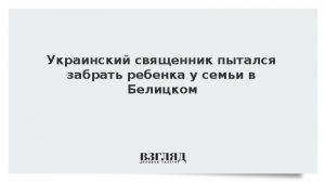 Украинский священник пытался забрать ребенка у семьи в Белицком
