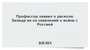 Профессор заявил о расколе Запада из-за заявлений о войне с Россией
