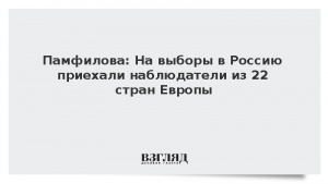 Памфилова: На выборы в Россию приехали наблюдатели из 22 стран Европы