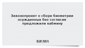 Законопроект о сборе биометрии осужденных без согласия предложили кабмину