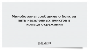 Минобороны сообщило о боях за пять населенных пунктов в кольце окружения