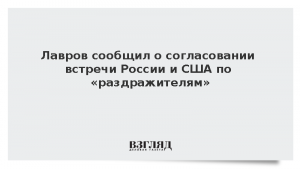 Лавров сообщил о согласовании встречи России и США по «раздражителям»