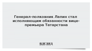 Генерал-полковник Лапин стал исполняющим обязанности вице-премьера Татарстана