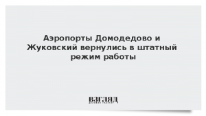 Аэропорты Домодедово и Жуковский вернулись в штатный режим работы