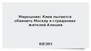 Мирошник: Киев пытается обвинить Москву в страданиях жителей Алешек