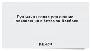 Пушилин назвал решающие направления в битве за Донбасс