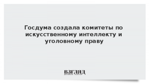 Госдума создала комитеты по искусственному интеллекту и уголовному праву