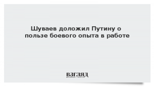 Шуваев доложил Путину о пользе боевого опыта в работе