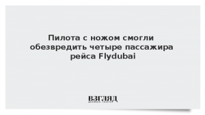Пилота с ножом смогли обезвредить четыре пассажира рейса Flydubai