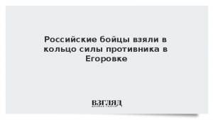 Российские бойцы взяли в кольцо силы противника в Егоровке
