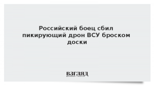 Российский боец сбил пикирующий дрон ВСУ броском доски
