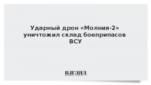 Ударный дрон «Молния-2» уничтожил склад боеприпасов ВСУ