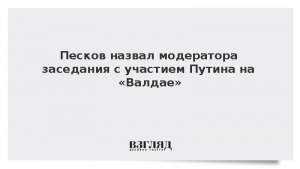 Песков назвал модератора заседания с участием Путина на «Валдае»