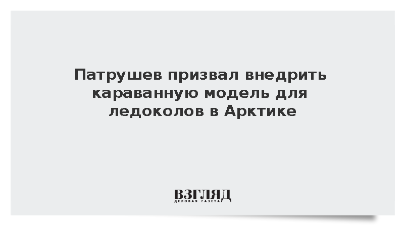 Патрушев призвал внедрить караванную модель для ледоколов в Арктике