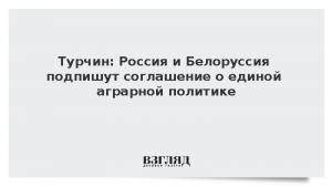 Турчин: Россия и Белоруссия подпишут соглашение о единой аграрной политике