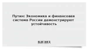 Путин: Экономика и финансовая система России демонстрируют устойчивость