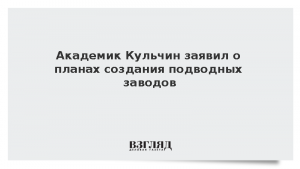 Академик Кульчин заявил о планах создания подводных заводов