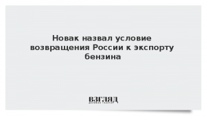 Новак назвал условие возвращения России к экспорту бензина